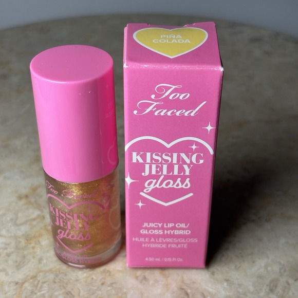 Too Faced Other - Too Faced Kissing Jelly Hydrating‎ Lip Oil Gloss Shade Pina colada 0.15 oz NIB